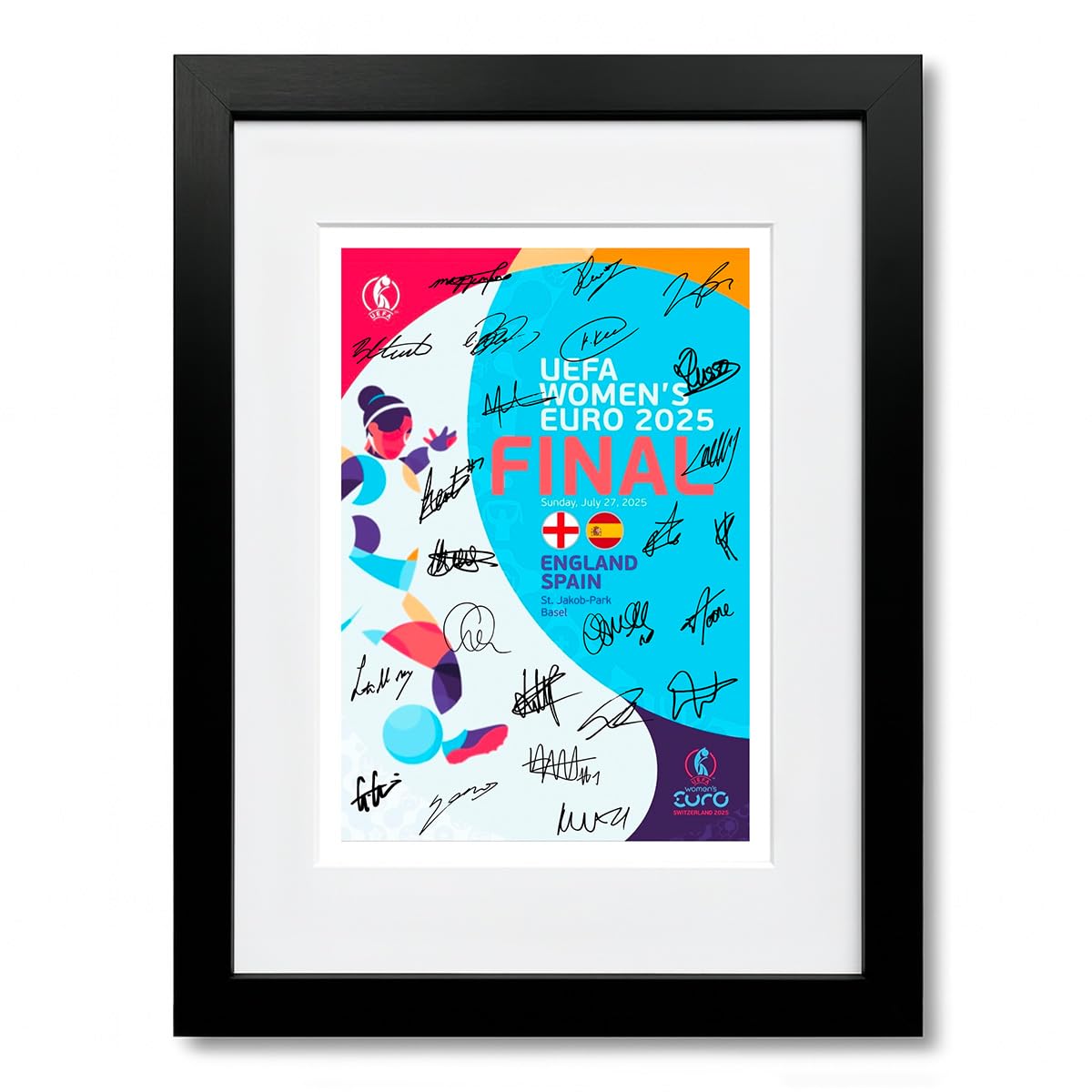 Mounted Gifts Trading Women's Programme A4 Framed & Mounted The Lionesses England Team Squad Euro 2025 Signed Poster Photo Print Autograph Framed Memorabilia Gift​ (Programme A4 Framed & Mounted)