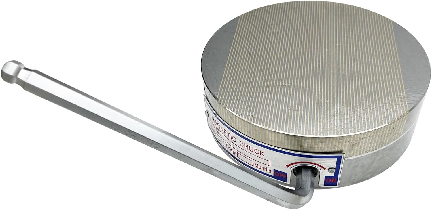 TECHTONGDA Permanent Magnetic Chuck, 6.3 Inch Round Chuck, Fine Pole Magnetic Chuck, Magnetic Force 100-120 N/cm², Sealed Chuck for Grinding Machine