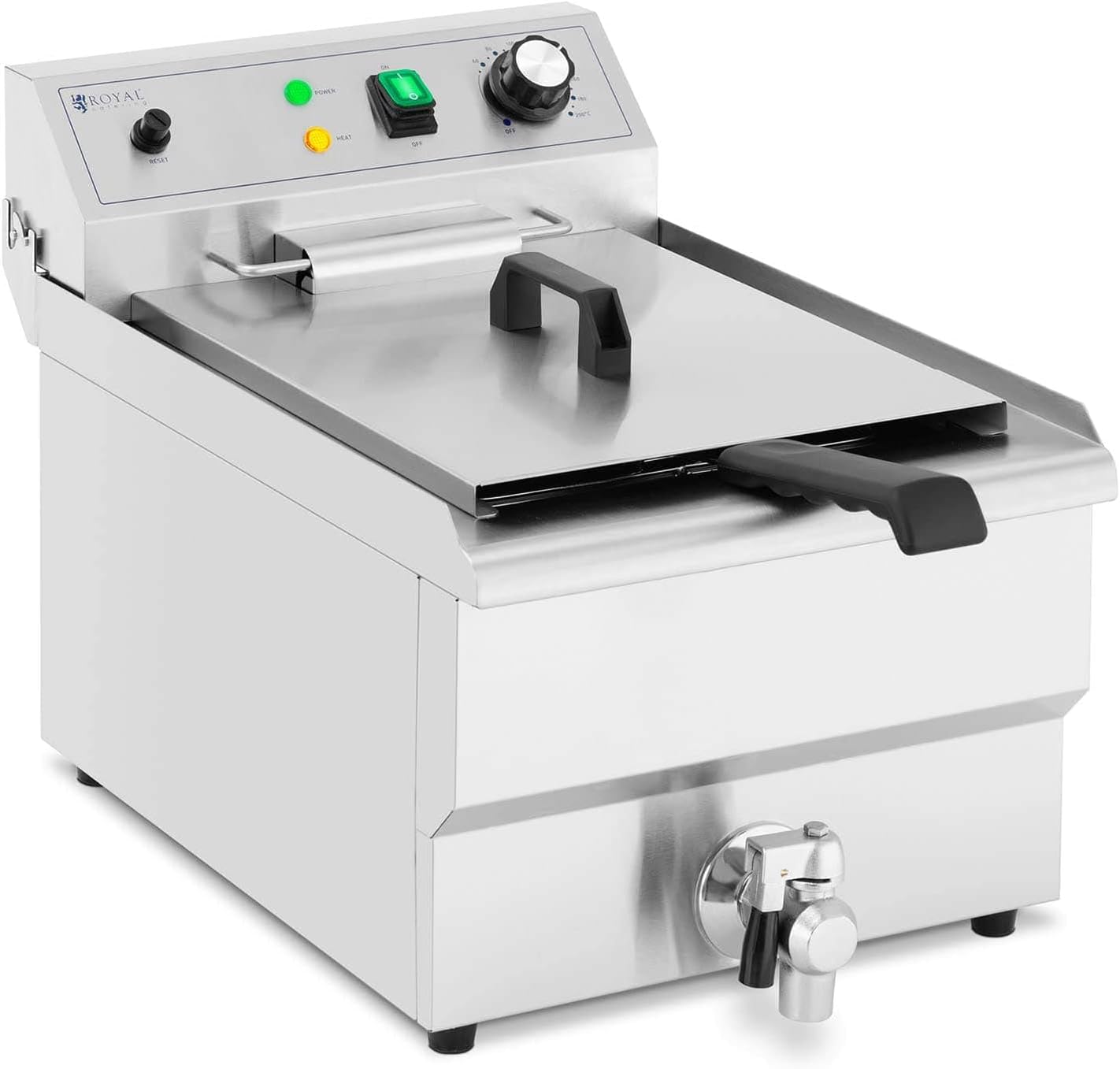 Friteuse électrique avec vanne de vidange 2 x 10 litres