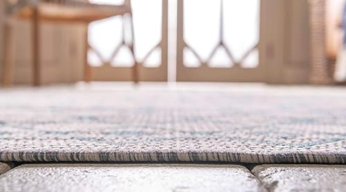 Vista 14 de Unique Loom Alfombra Colección enrejado Marroquí Celosía Transicional Interior y Exterior, Polipropileno Gris carbón/natural