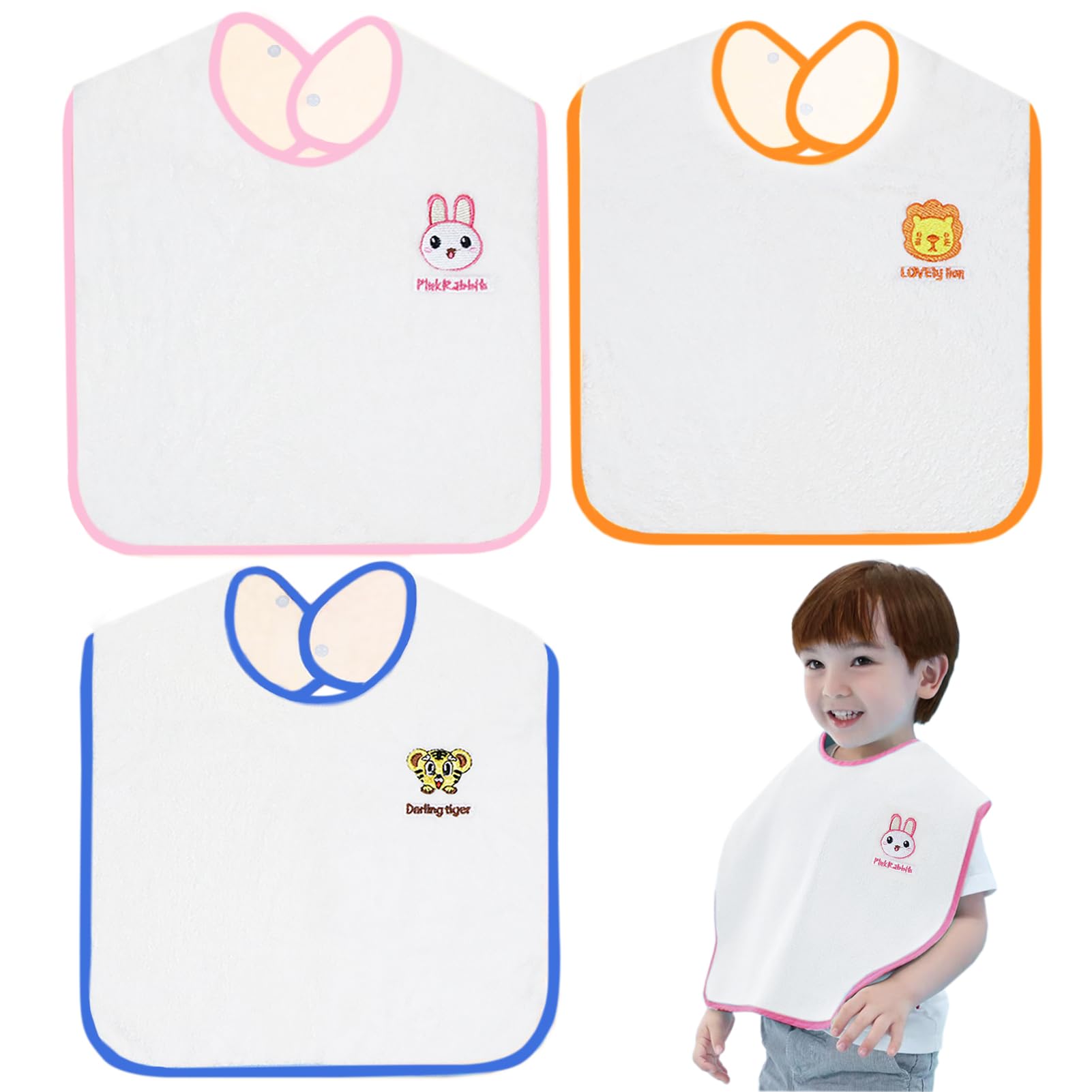 Hwieccogts Bibs,Extra large bibs for Toddlers, Towel Bibs,Waterproof and super absorbent.