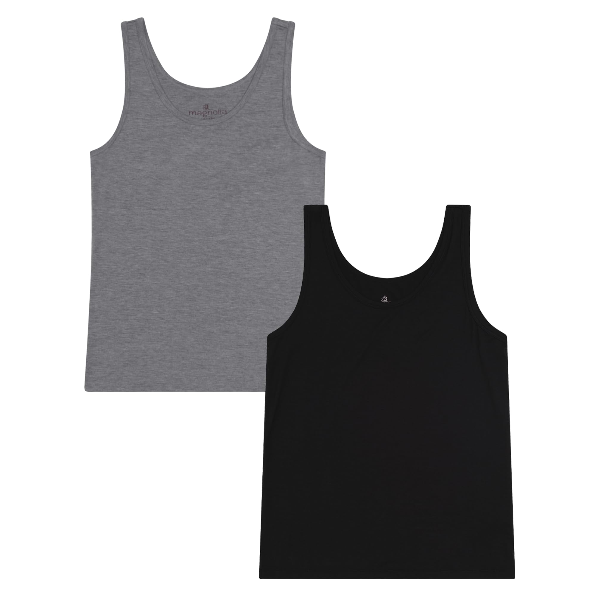 Magnolia Lounge Damen Bambus Top Set – Bambus T-Shirt, Camisole & Tank Top Damen, Kühlend Atmungsaktiv Feuchtigkeitsableitend, Leichtes Schlafshirt & Loungewear
