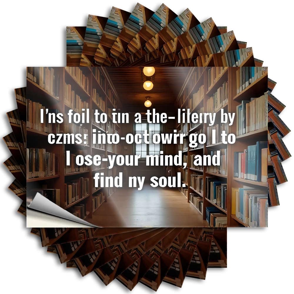 Fzfn Men's Colour Tattoo Peel And Stick - Lost In A Library, I Find My Soul Garage Neutral Waterproof Vinyl For Spring(12X18cm)