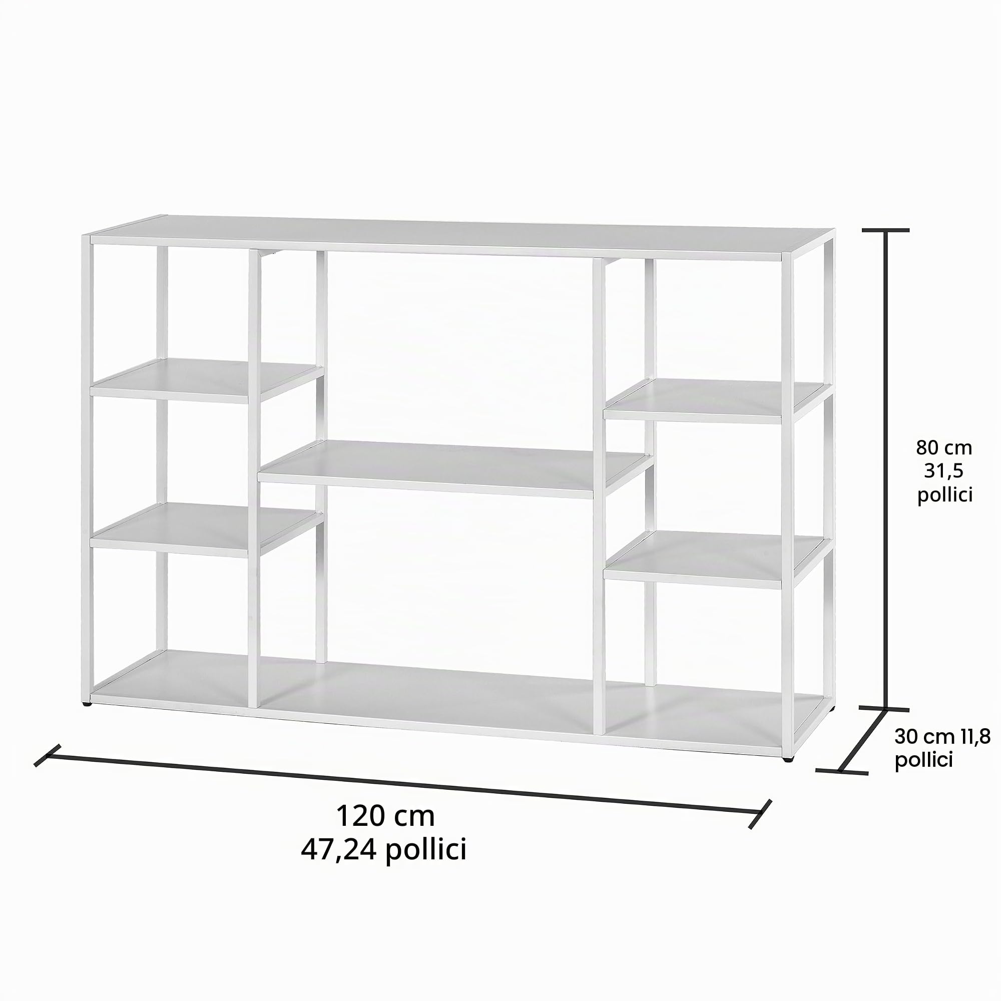 HDANI Tavolo Consolle,Mobili Ingresso Moderno,Consolle Ingresso,Telaio Robusto e Stabile,Piedini Regolabili,per Soggiorno,Corridoi,Porta d'ingresso (Bianco, 120 x 30 x 80 cm)