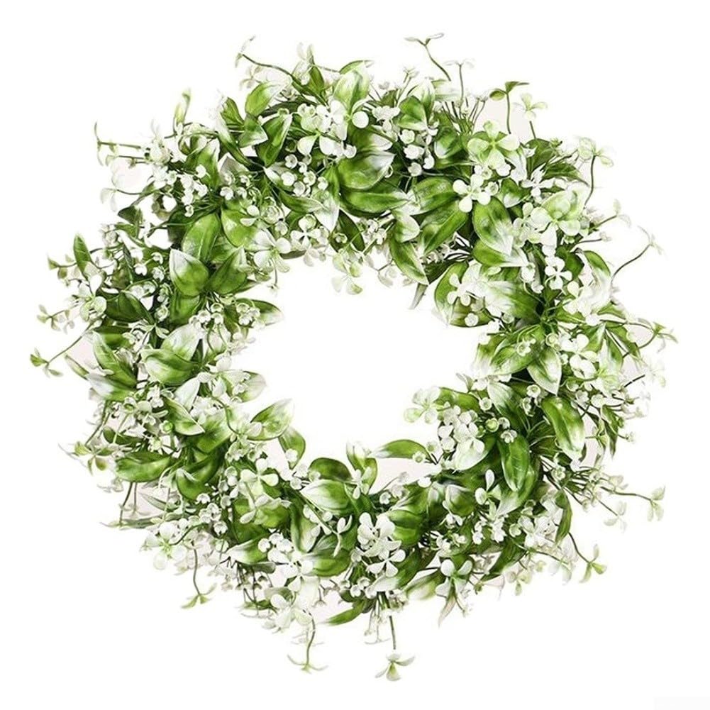 Couronne florale blanche suspendre gypsophile étoile déco maison cadre résidentiel