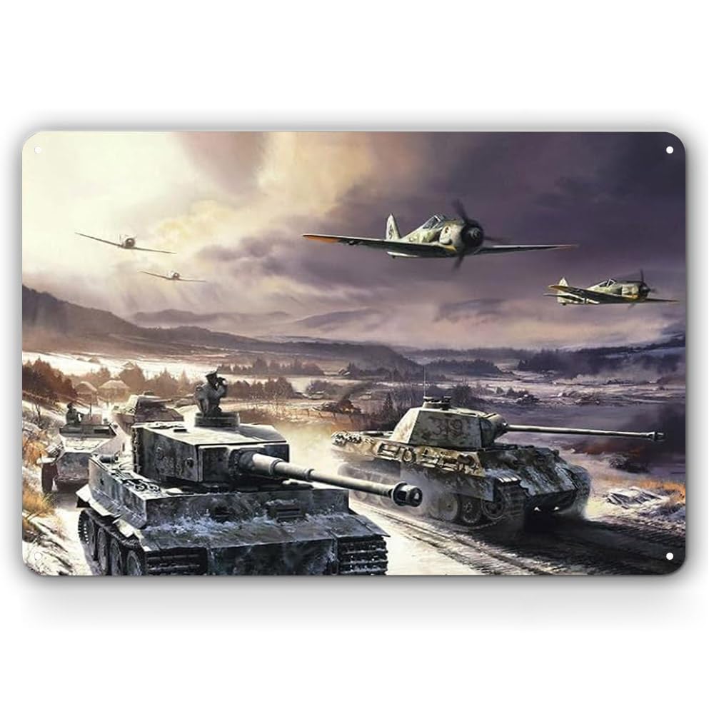 8x12 in Military Tank Tin Sign - WWII Main Battle Tank Collection - Historic Armor Wall Decor