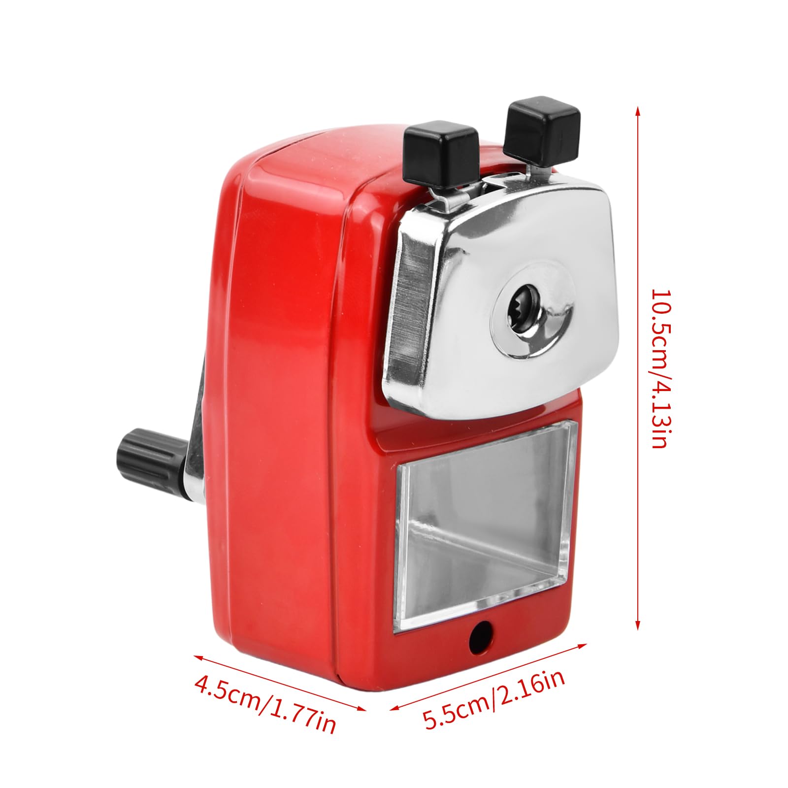 Metal Desktop Pencil Sharpener, Pencil Sharpeners Manual with Container, Helical Blade for Kids Students Office (Blue) - Image 2