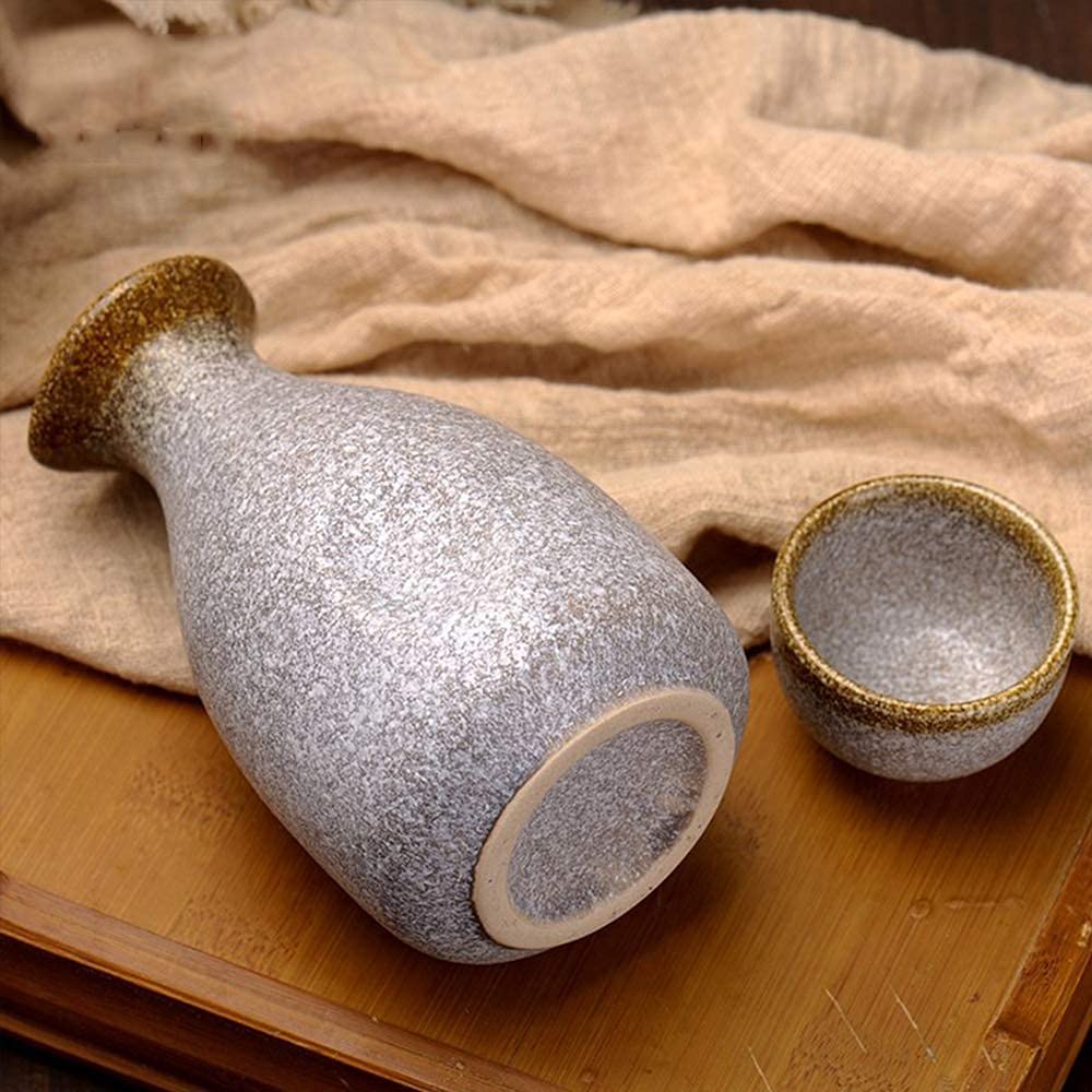Ensemble de tasses à saké traditionnelles au design fait à la main, ensemble de 5 tasses à saké japonaises, tasses en céramique au design argenté, texture pittoresque, pour thé shochu chaud et fr
