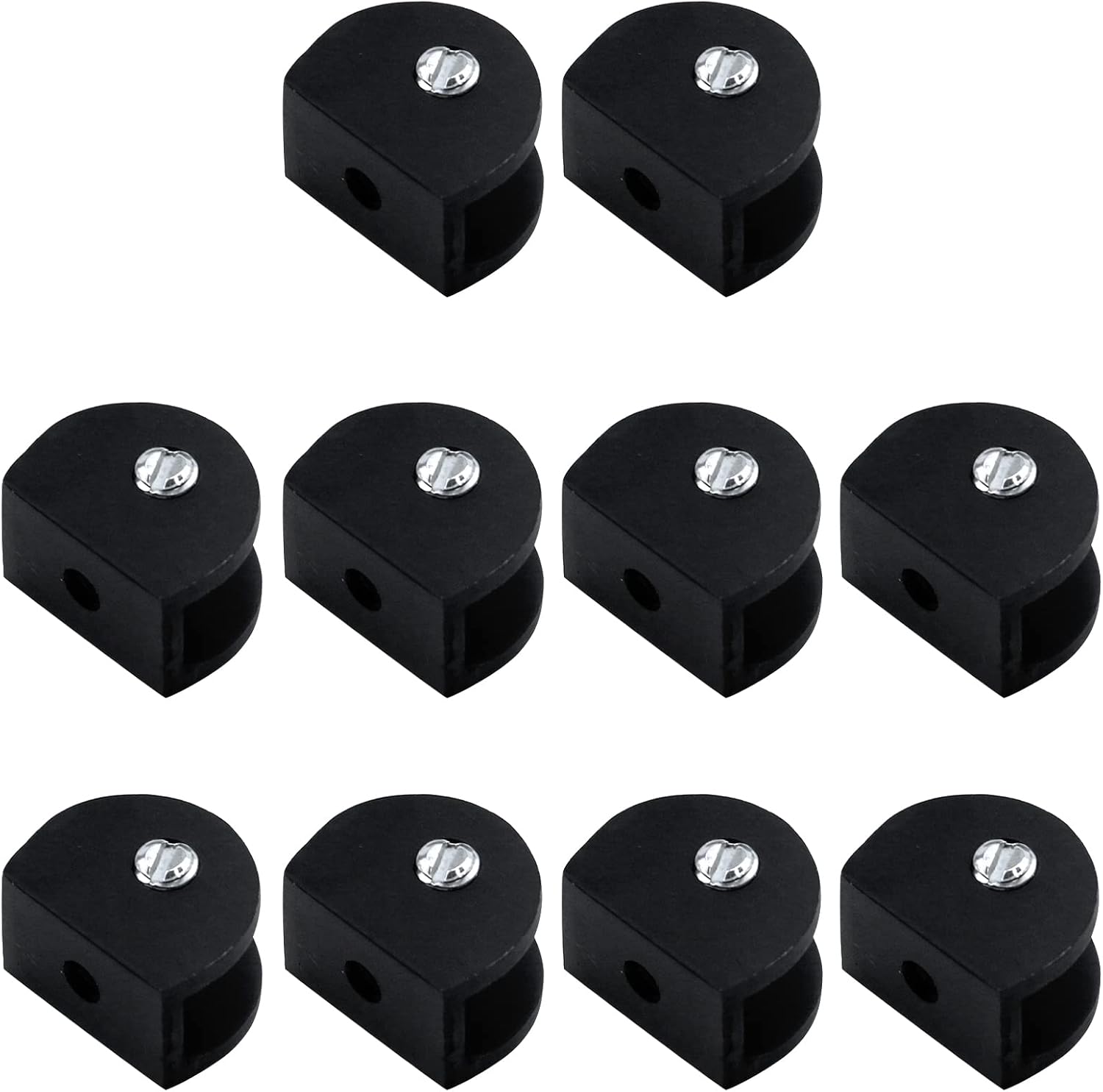 MY MIRONEY 10 Pack Black Glass Clamps Adjustable Glass