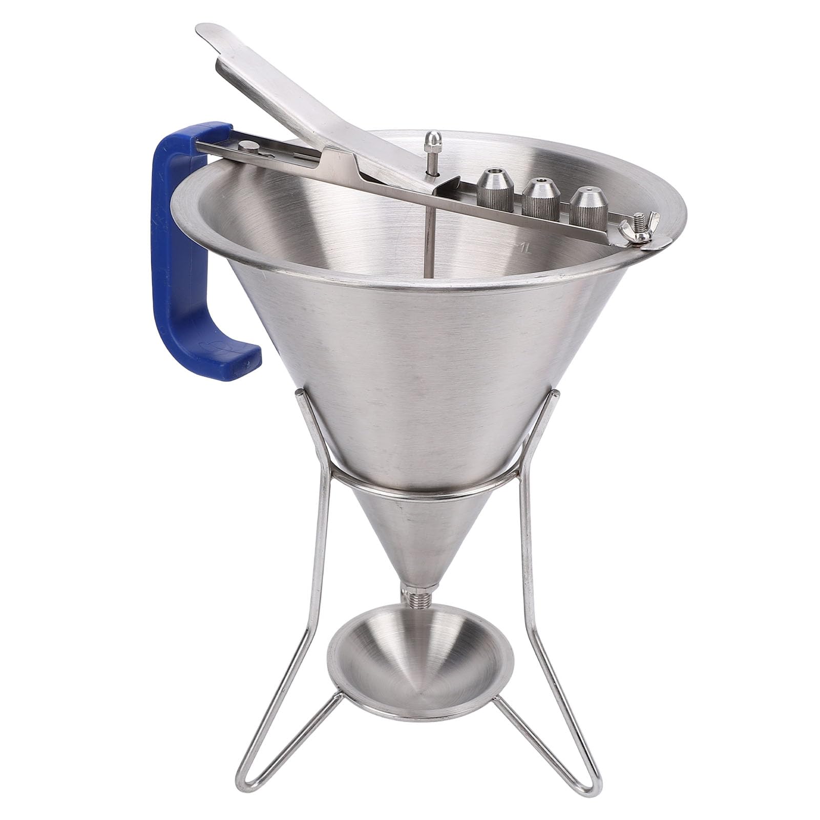 STAINLESS STEEL CONFECTIONERY FUNNEL WITH STAND BATTER DISPENSER BAKERY TOOL FOR PANCAKES CUPCAKES OCTOPUS BALLS