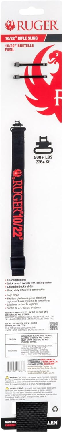 Allen Company Ruger 10/22 27838 Rifle Sling With Swivels, Black - Image 9