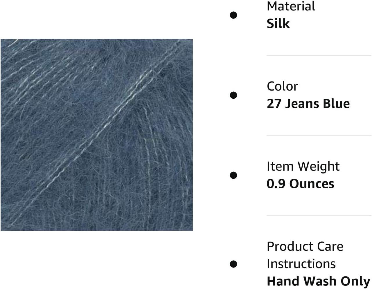 Mohair and Silk Yarn Drops Kid-Silk, 0 or Lace, 2 Ply, 0.9 oz 230 Yards per Ball (27 Jeans Blue)