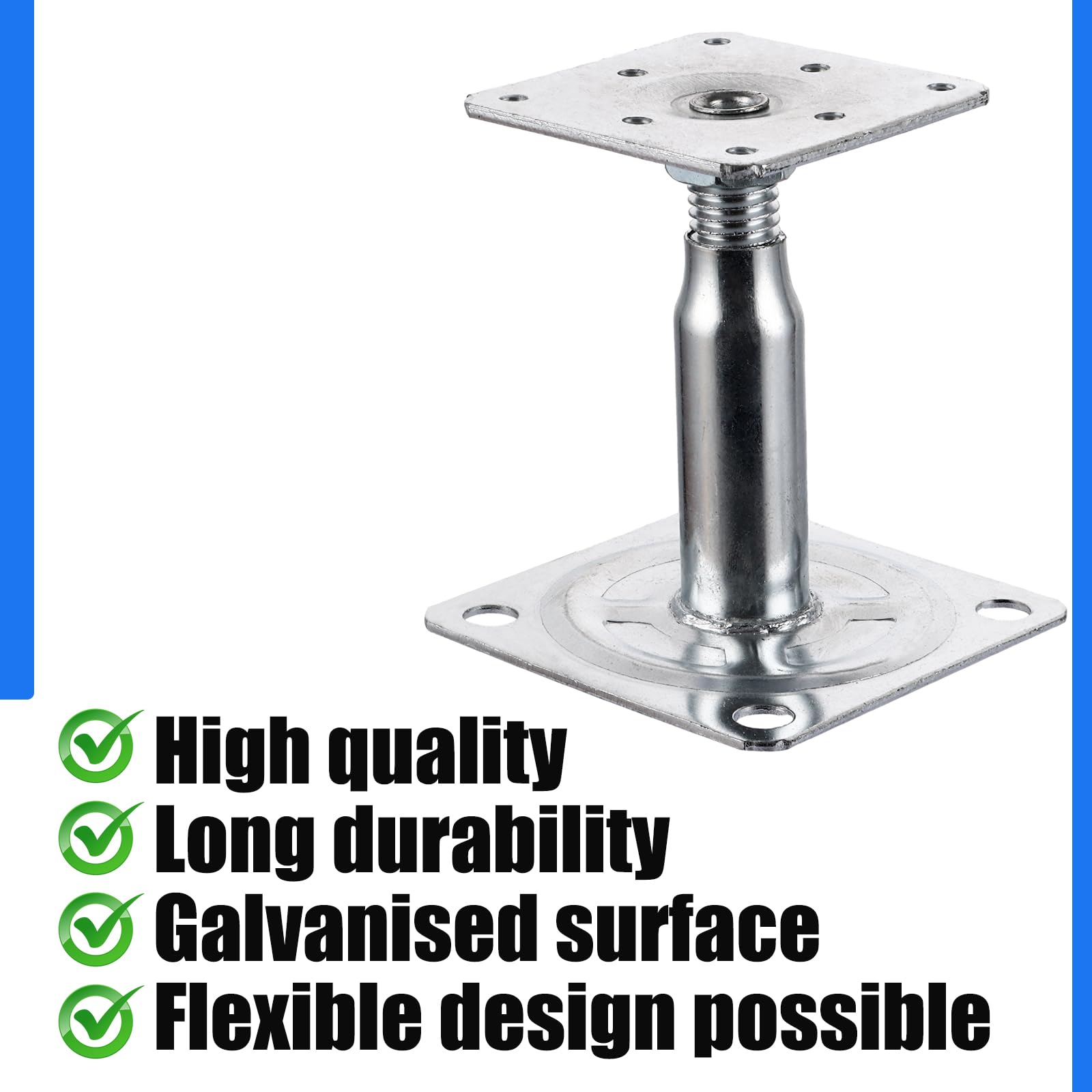 Support Poteau Pergola Reglable 150-190 mm Acier Galvanisé 4pcs