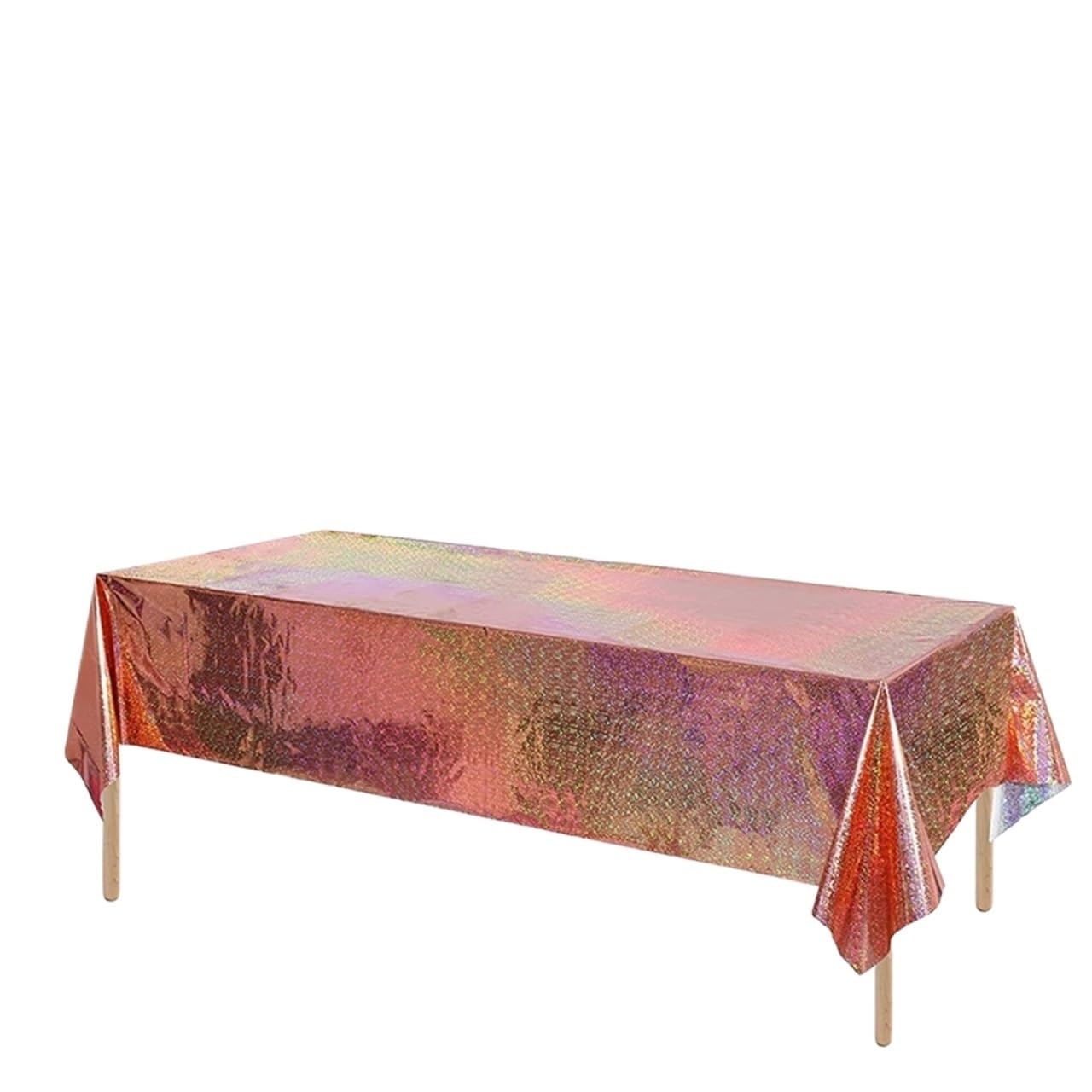 Disco Table Runner 137x274cm Glitter Aluminum Foil Tablecloth Wedding Birthday Party Decorations Rectangular Waterproof(Rose red)