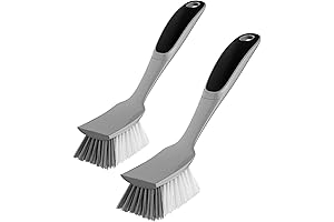 Mr. Siga Dish Brush Non Slip Handle with Built-in Scraper