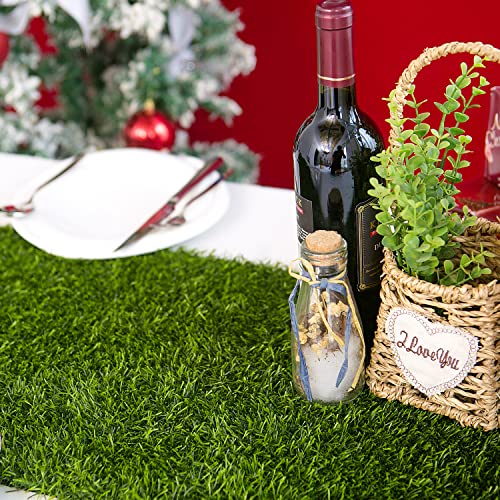 Artificial Grass 14 X 48 Inch Table Runner, Perfect For Spring, Fall Holidays, Parties, Catered Presentations, Baby Showers, Birthdays, Candy Buffets, Restaurant Decoration, Dessert Tables, Wedding #TOP4