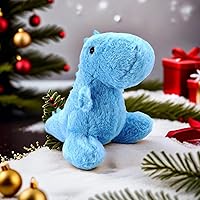 Vista 4 de Regalos para el día de San Valentín para niños, animales de peluche de dinosaurio azul para niños, 9 pulgadas de peluche suave de dinosaurio