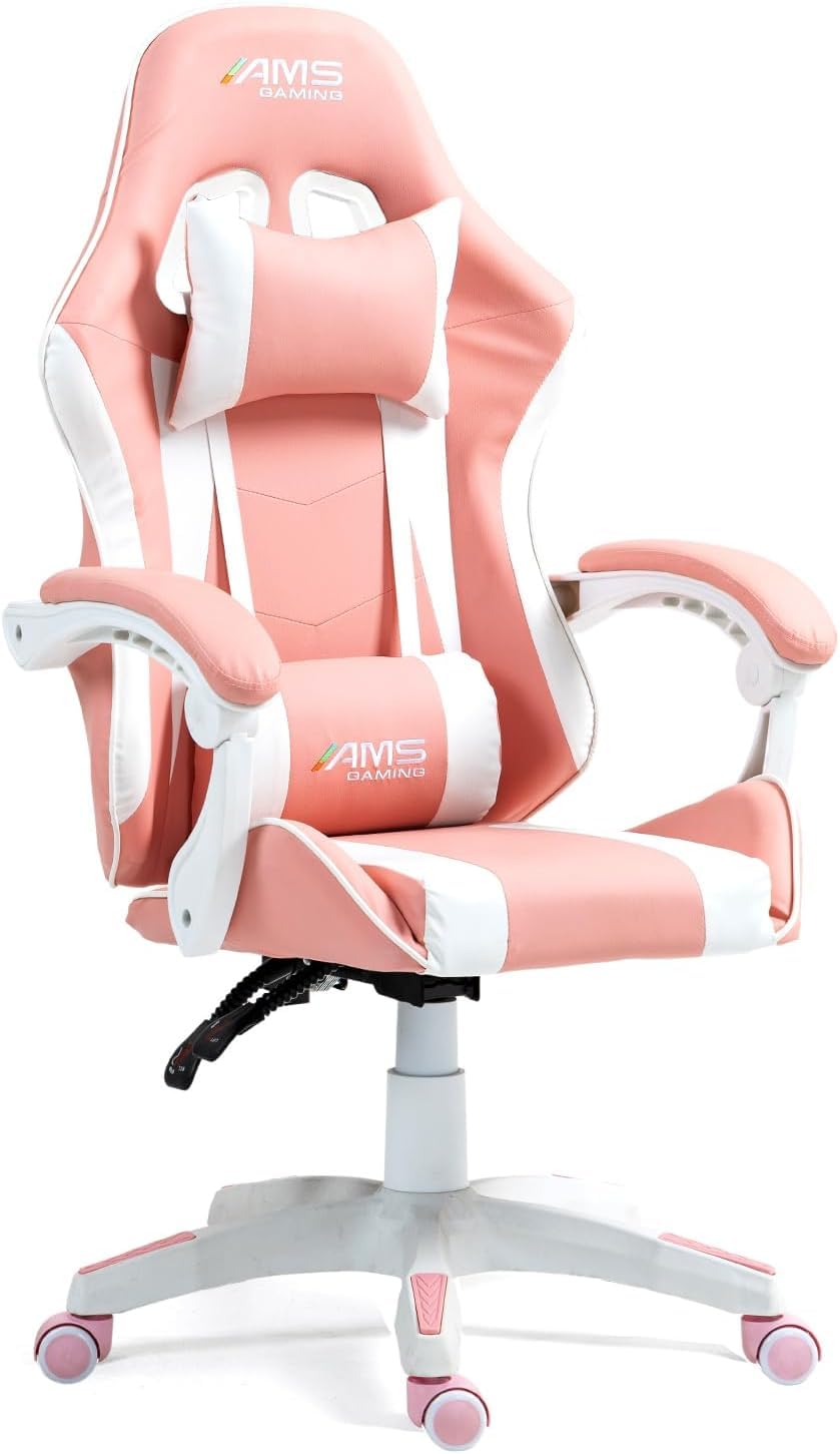 Sedia da Ufficio Ergonomica con Schienale a Rete, Reclinabile 135°, Cuscino Lombare, Nero