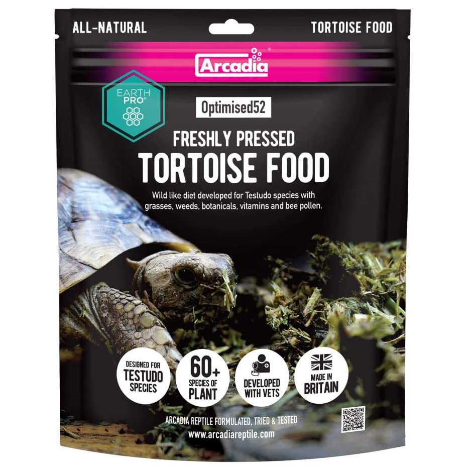 Arcadia Reptile - EarthPro-Optimised52 - Freshly Pressed Tortoise Food - 500g - Natural Ingredients - Highly Palatable - Tortoise Accessories
