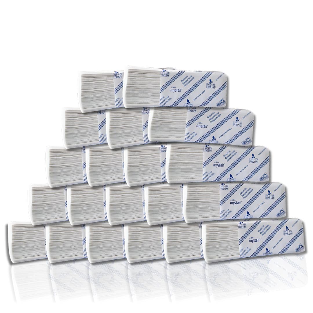 Mystair M-Fold Napkin | biodegradable with Super Fast - Drying Absorbency (Pack of 20 Napkin) (B0D5MPTPK8) Amazon Price History, Amazon Price Tracker