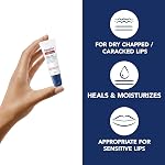Aquaphor Lip Repair Lip Ointment for Extremely Dry, Chapped and Cracked Lips, Formulated with Panthenol and Vitamins C and E, Fragrance Free, Non Comedogenic Lip Balm, 10mL