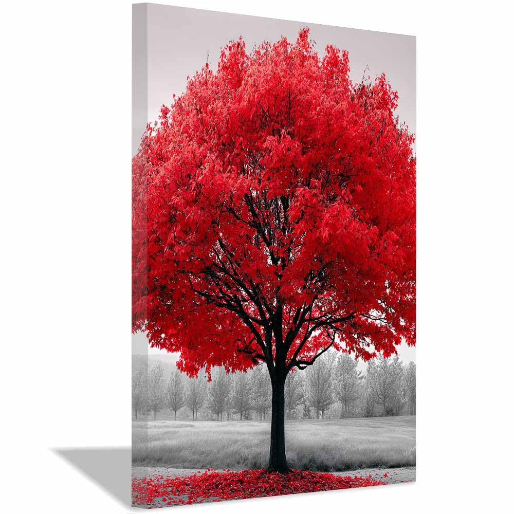 XENIOU Tree Of Life Cosmic purple tree canvas painting wall art, Living Room Bedroom Hallway Stairs Decoration.(Multicolor)-70x100cm Framed