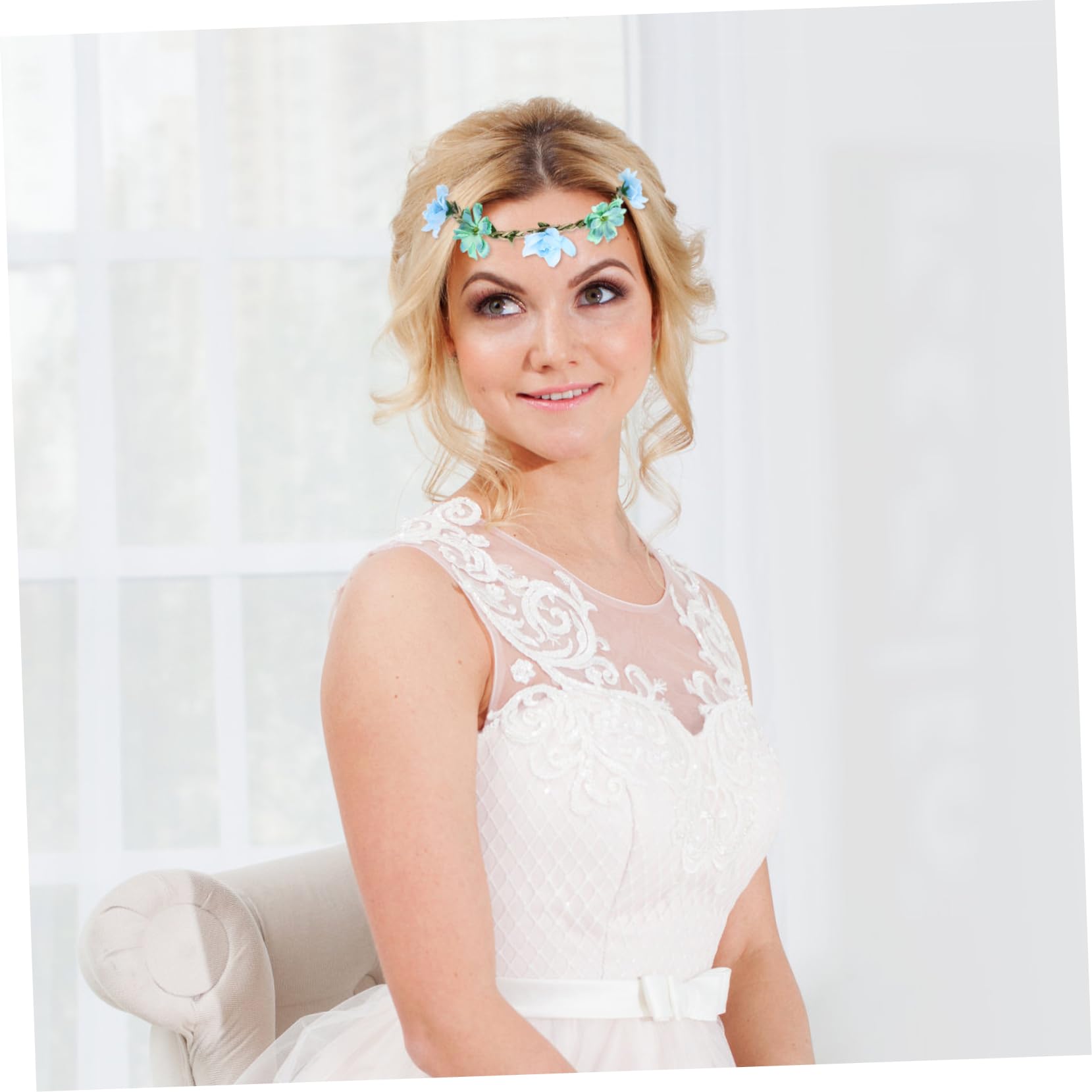 Pz fascia per ghirlanda nuziale fascia di fiori da sposa di fiori diadema della ragazza dei fiori floreale Fascia per fiori da sposa fasce di fiori per le donne seta