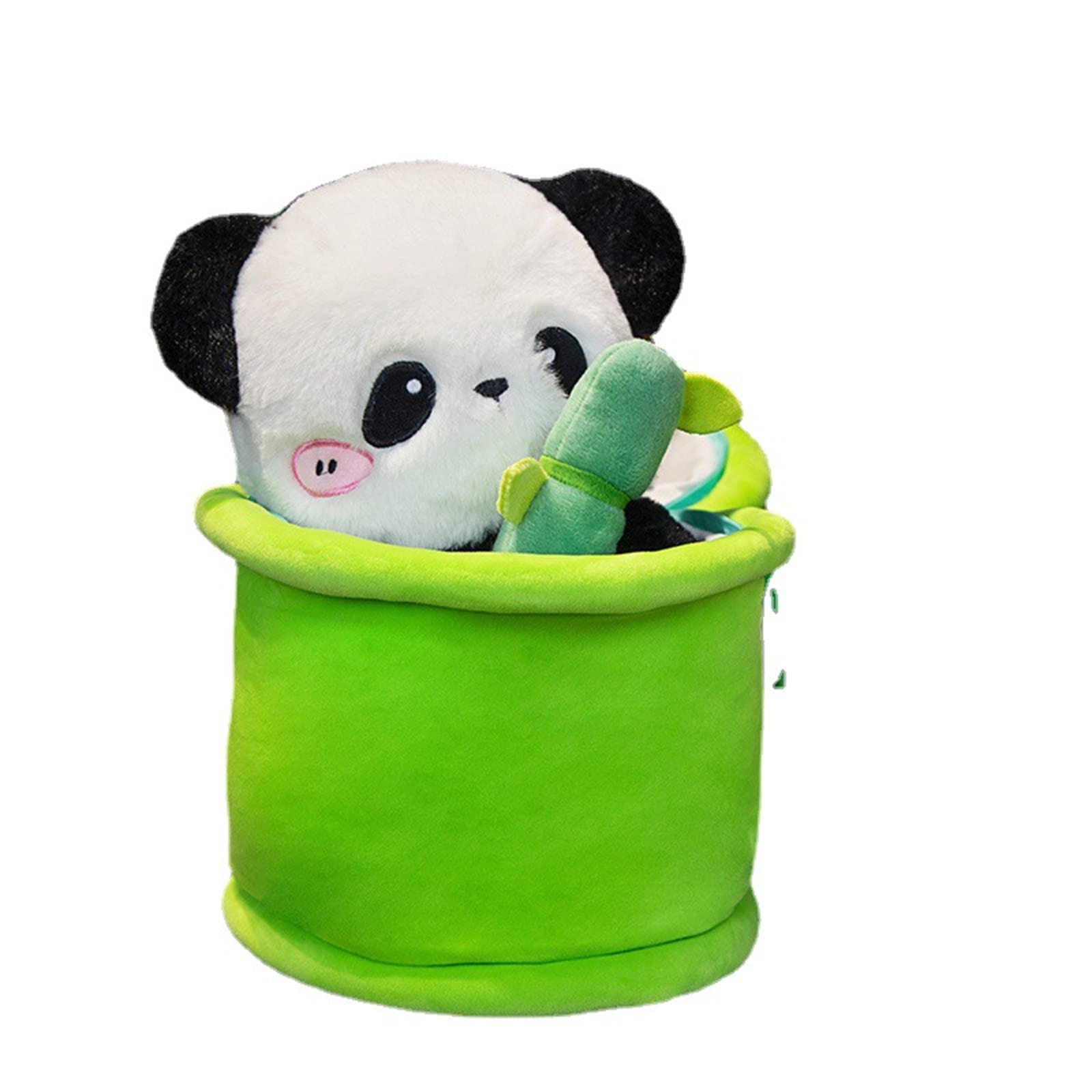 Generic11’’ Soft Plush Toy for Children Bamboo Tube Panda Doll Stuffed Animal Toy Throw Pillow Home Decor Lovely Baby Sleep Toy