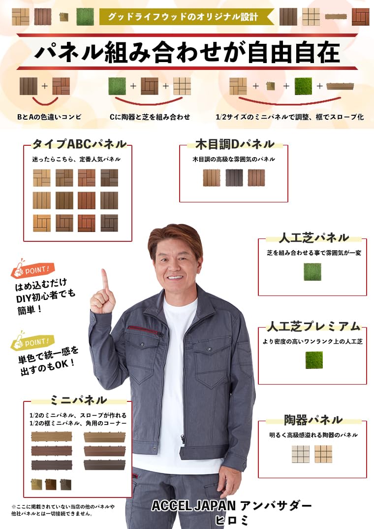 Amazon | ウッドデッキ ウッドパネル ミニパネル 40枚セット 【2019年9