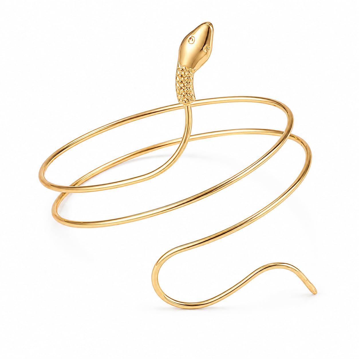Gold Snake Arm Cuff Bracelet for Women | Adjustable Serpent Upper Arm Band Combo | Boho Statement Jewellery for Party, Beach, Vacation, Festival, Resort, Western Outfit Styling-image-43