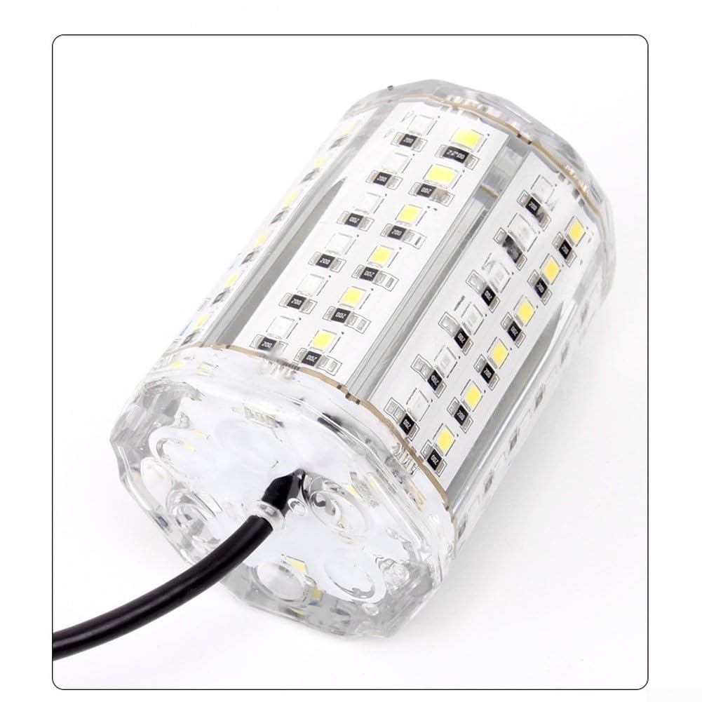 Lampe de pêche sous-marine rechargeable par USB IP68 étanche 10 m câble bicolore pour la pêche de nuit