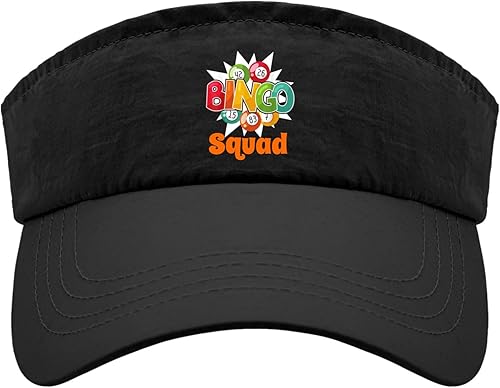 Bingos Squad - Viseras para el sol para mujer, sombreros con visera para el sol, sombreros retro divertidos