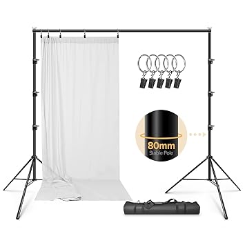 LimoStudio 10Ft Adjustable Muslin Background Backdrop Support System Stand with Accessories, 5pc Background Holders,Perfect for The, Birthday, Family Party and Photography, AGG3003