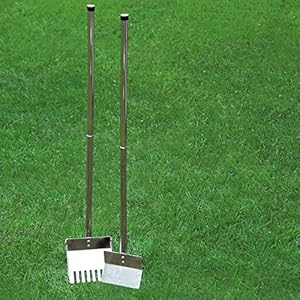   Clean-Go-Sanitary-Dog-Poop-Scooper-36-Length--Uses-Chrome-Plated-Steel-Rake-Style-Tines-to-Scoop-Dog-Waste-on-Grass