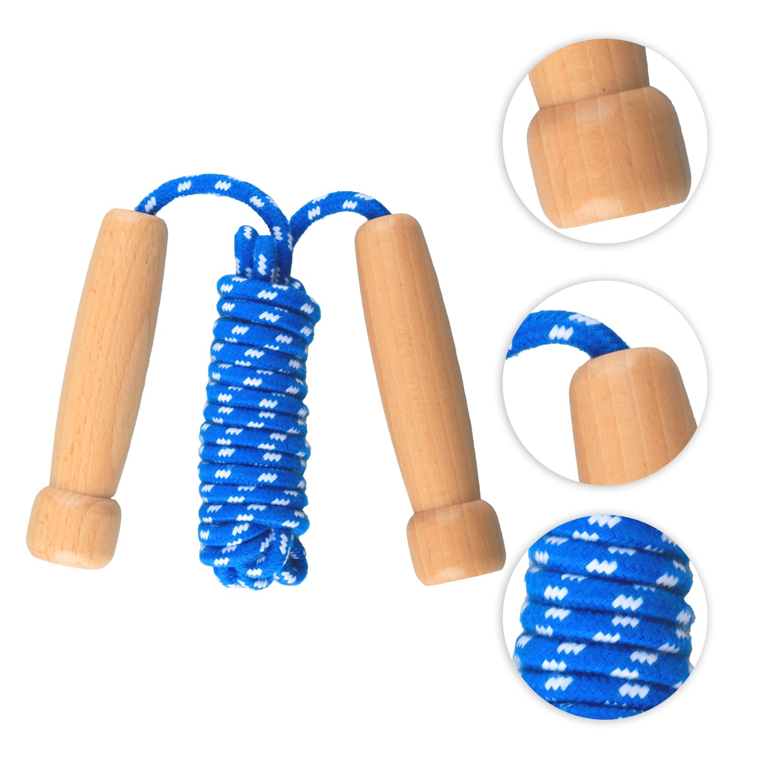 Luckious Wooden Handle Speed Jump Rope Durable,Slip-Resistant Fitness Tool for Outdoor and Gym Use Suitable for Kids and Adults(Blue) - Image 3