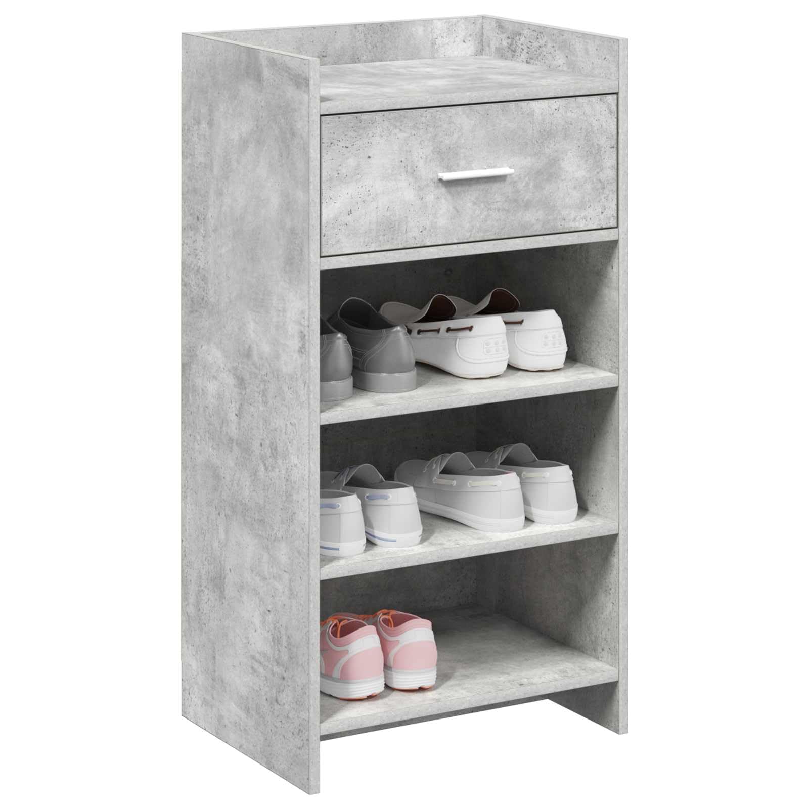 Szafka na buty z szufladą szara betonowa 48 x 36 x 92 cm