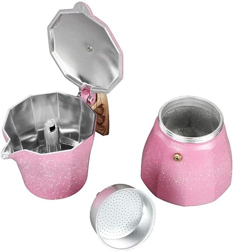 Miniatura 3 de Andifany Cafetera de café latte Mocha italiano Moka Espresso Cafeteira Percolator Pot Estufa Cafetera 300Ml Rosa
