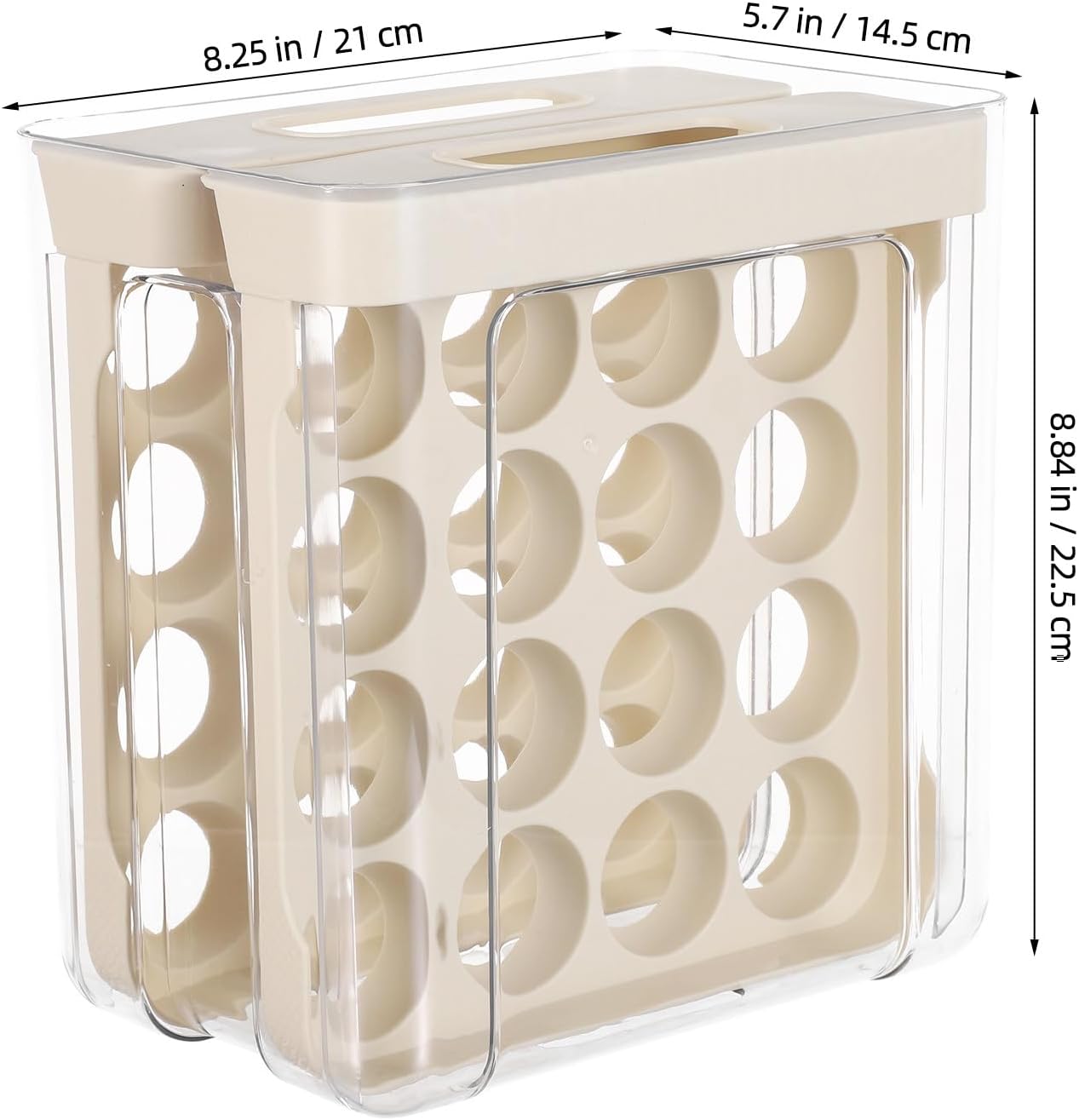 Stackable Egg Holder: 32-Grid Refrigerator Plastic Drawer Type Storage Box - Transparent Organizer for Fridge Shelf - Fresh Egg Storage Tray