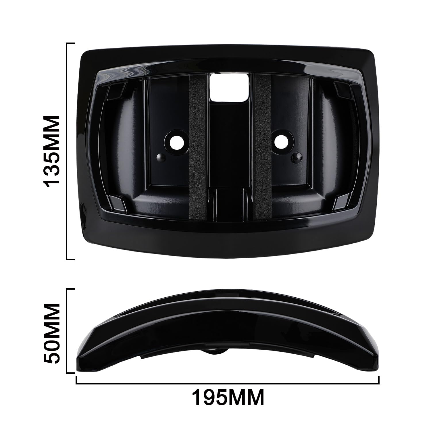 Kit Combinado de Marco de matrícula LED Curvado (Negro)