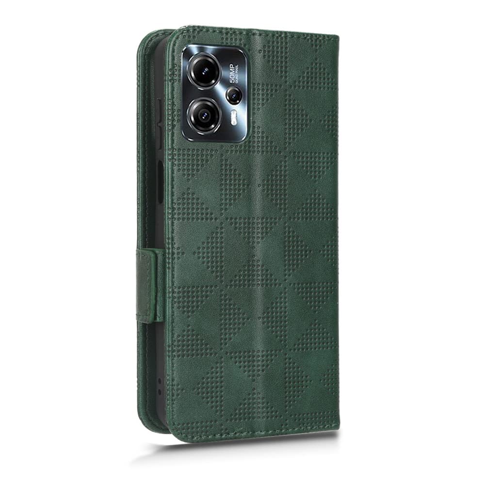 WOBURN Custodia A Libro In Pelle PU Con Supporto Per Motorola Moto G13 – Verde, Chiusura Magnetica, Funzione Portafoglio - 2