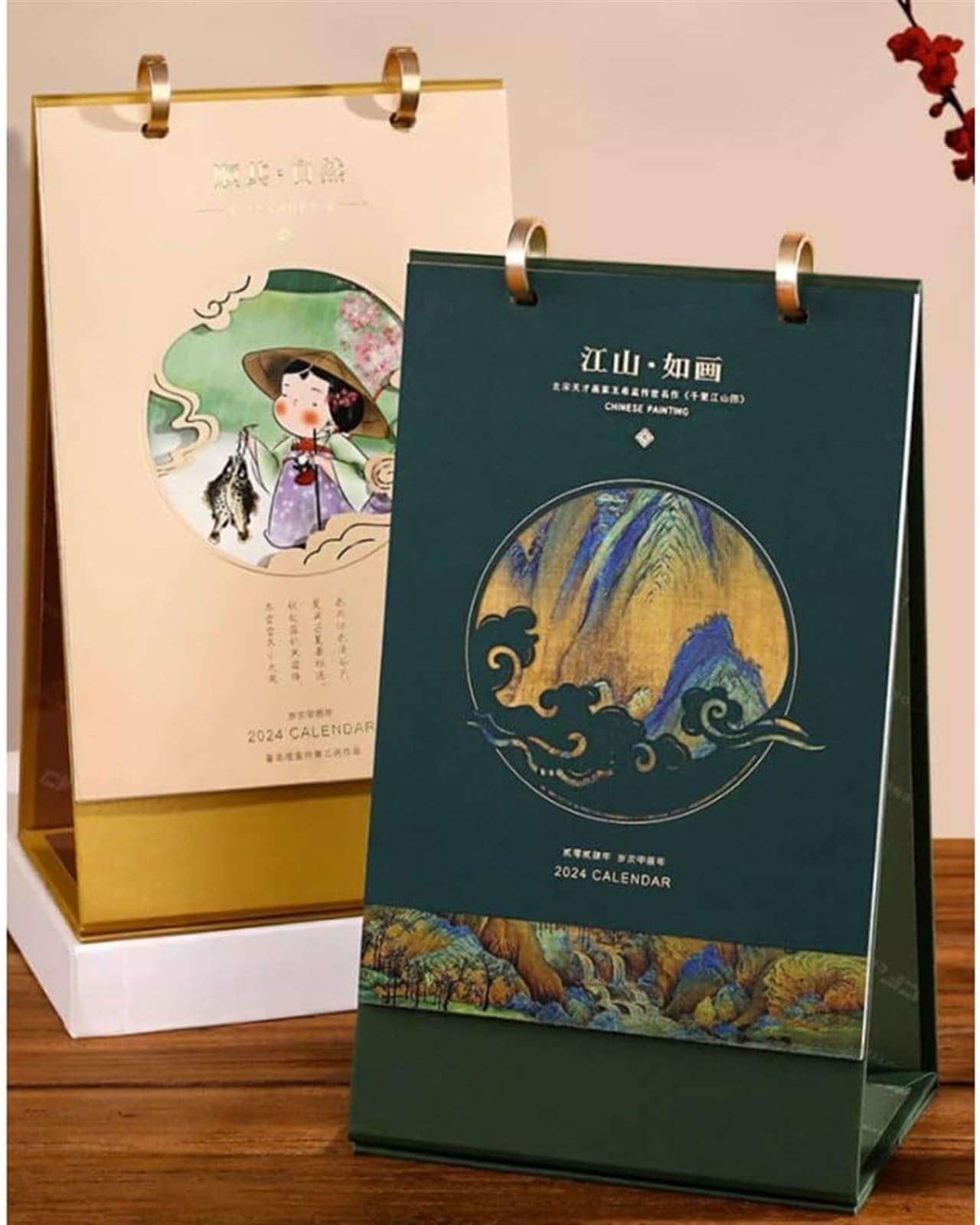 Familienplaner Kalender 2024 Wandkalender Im Chinesischen Stil 2024, Tischkalender, Schreibtisch-Ornamente, Büro, Personalisierbar Kalender 2024 (Color : 1pcs)