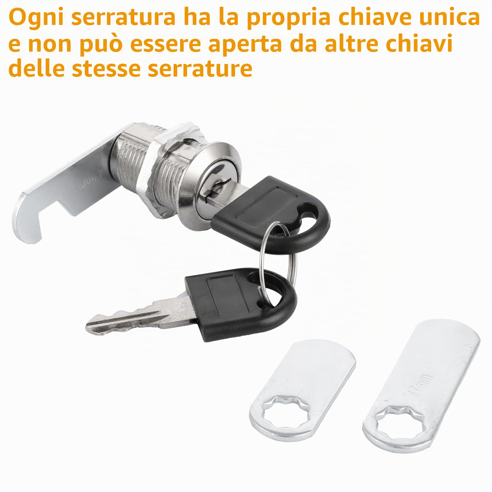 SENENQU 10 Pezzi Serratura Armadietto 20 mm con Chiave, Serrature per Armadietti in Zinco, Serratura per Armadietto Cassetta Postale Mobili Cassetti con 2 Lamelle e Dadi