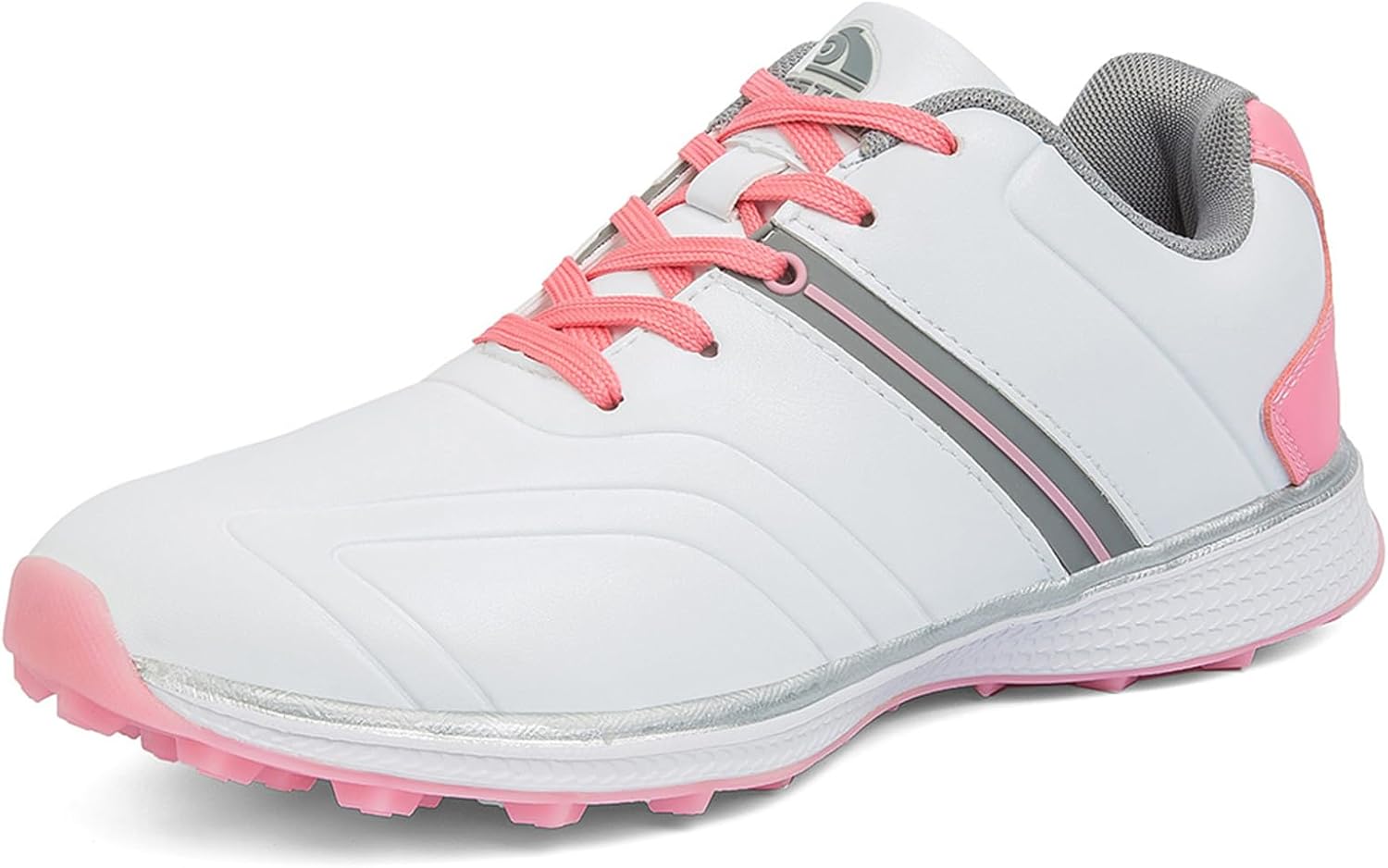 JiuQing Women's Golf Shoes Waterproof Spikeless Leather Golfing Trainer Lightweight Casual Outdoor Walking Sneaker