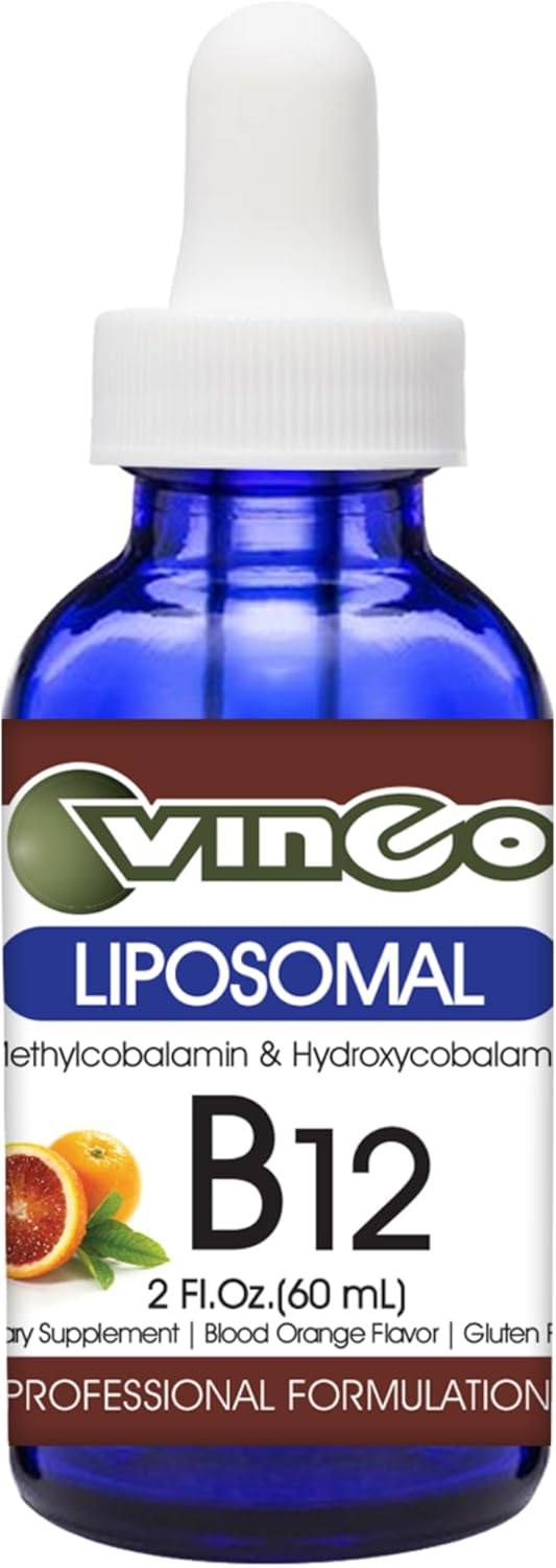 Vinco Inc – Liposomal Vitamin B12 Energy Support Daily Supplement | 60 ml (60 Servings) | Supports Energy Metabolism & Nervous System Health | Gluten Free & Vegetarian