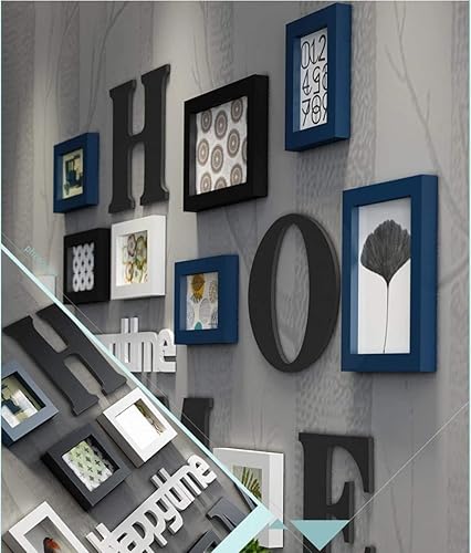 Miniatura 2 de Juego de marcos de fotos de madera para fotos de 10 piezas con diseño de personalidad, paquete múltiple de marcos de fotos, kit de galería de fotos,