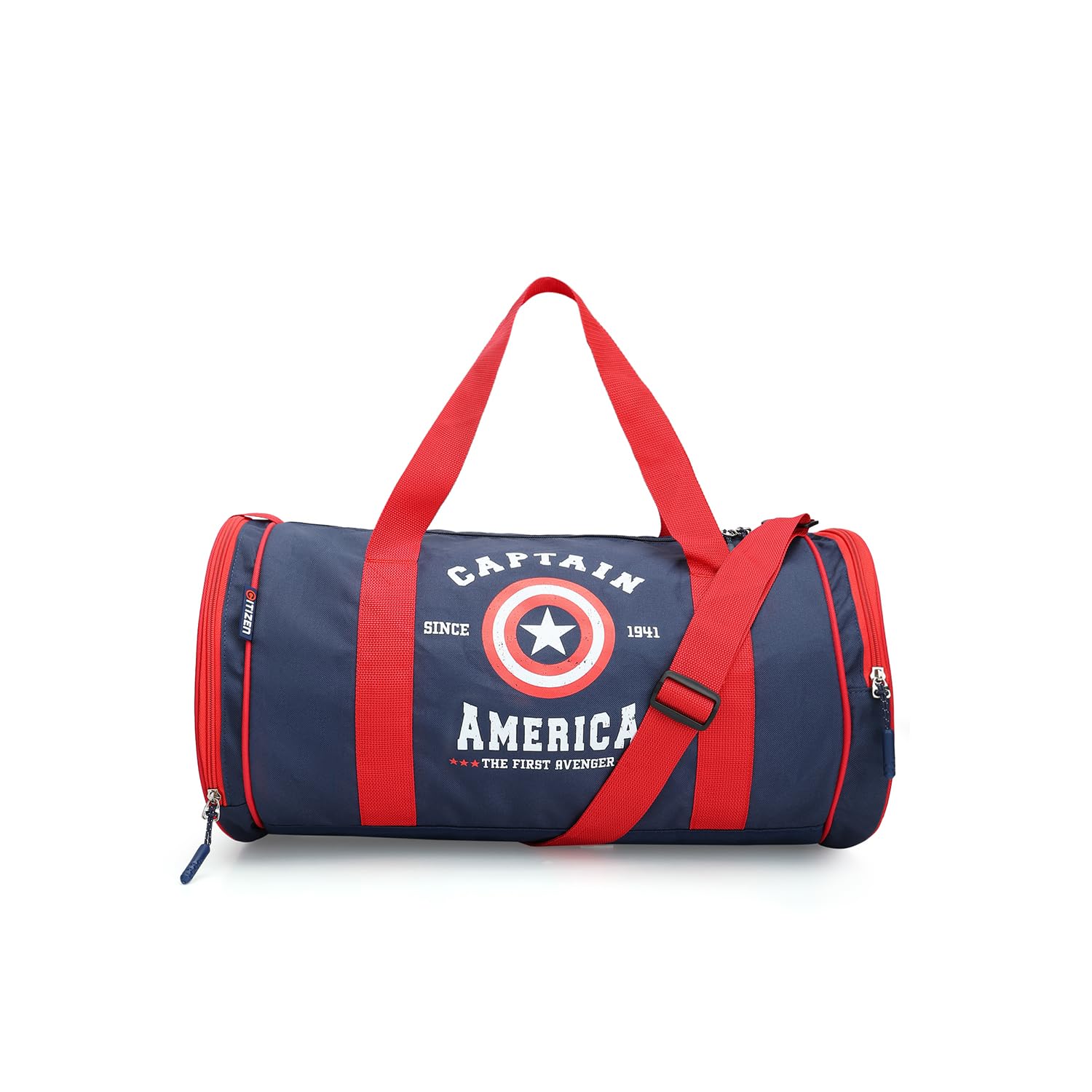 Captain America Gym Duffle Bag (35L) | Spacious Gym & Travel Bag with Shoe Compartment | Durable Fabric | Blue & Red | 50 x 27 x 27 cm-image-21