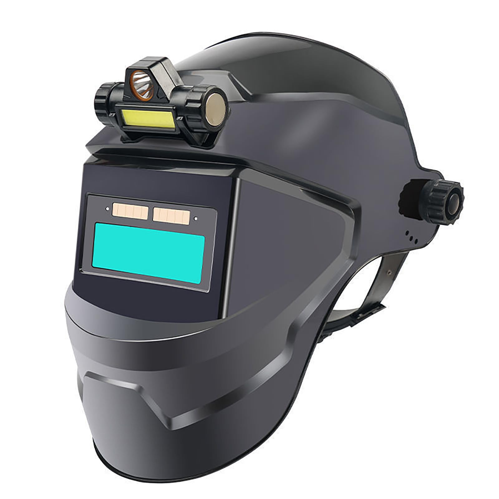 Copertura facciale per Saldatura fotoelettrica Automatica, Maschera Protettiva Leggera, Cappuccio per Arco Argon, Occhiali,Nero