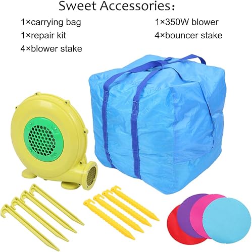 Miniatura 4 de Castillo inflable de rebote castillo de salto con tobogán casa inflable duradera para fiestas infantiles con soplador de aire incluido castillo