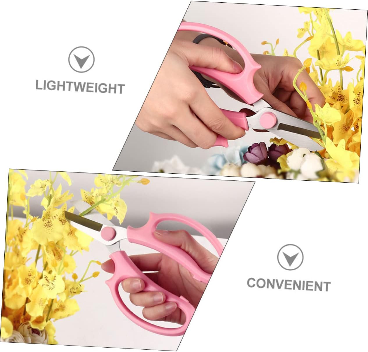 Generic 8pcs Floral Shears with Non-slip Comfortable Handles Compact Garden Pruning Scissors for Plants Trimming Wear-resistant Clippers for Flower Cutting and Fruit Picking