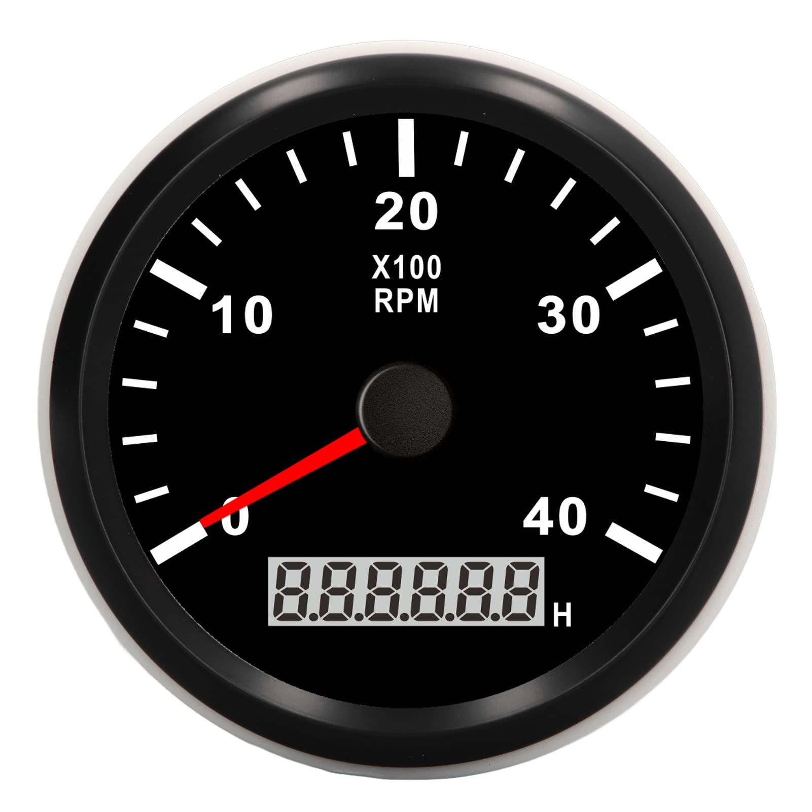 Tacómetro de motor de 3.346 in, 0‑4000 RPM con contador de horas de 0,0‑99999,9 H, IP67, resistente al agua, antivaho, retroiluminado en rojo, tacómetro automotriz para